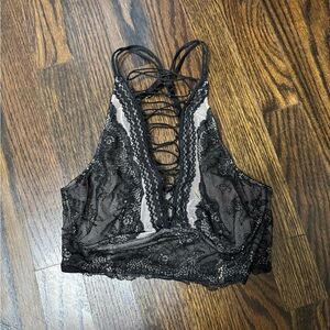 Victoria's Secret Black Lace-Up Bralette